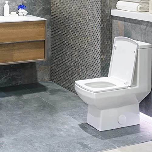 Soft Close Toilet Seat, Toilet seat, Square White, Quick Release Toilet Seat Top Fix Adjustable Hinges, Easy Installation Bathrooms Square Toilet Seat,03A