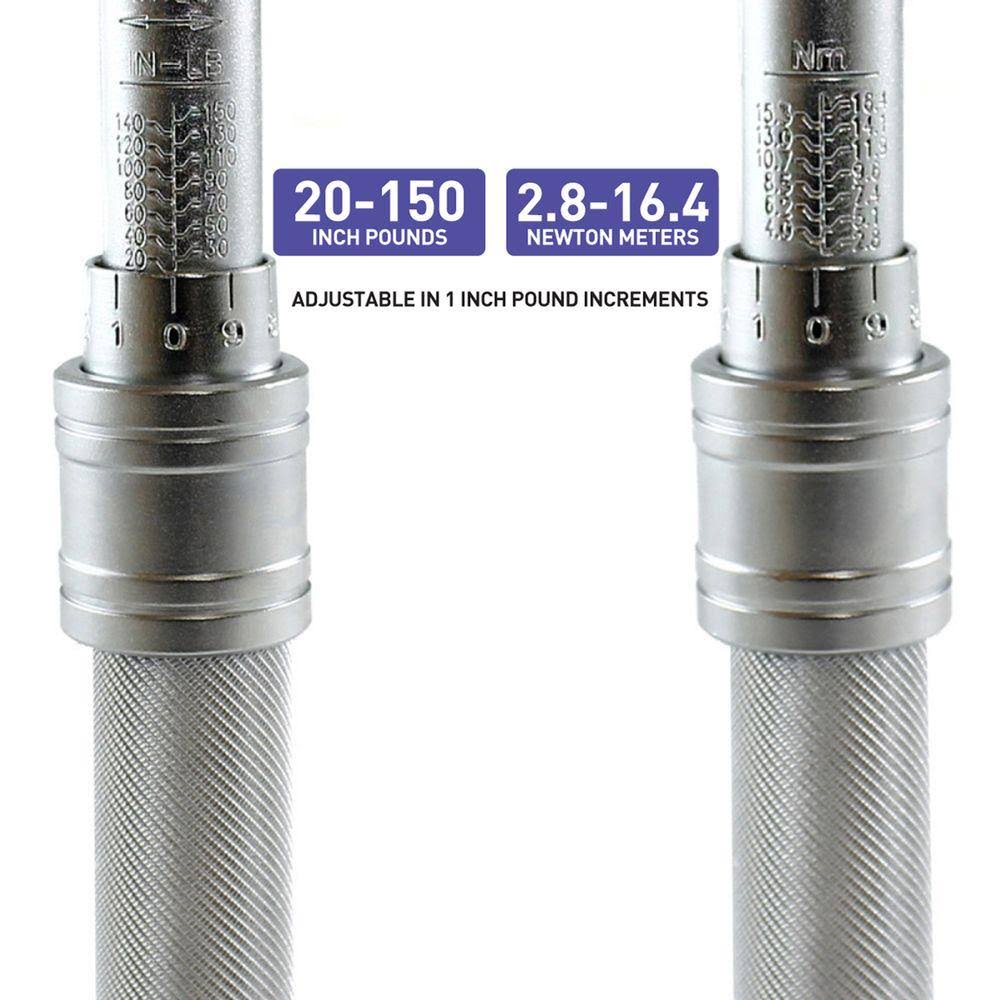 Capri Tools 1/4-Inch Drive 20-150 in/lbs Industrial Torque Wrench
