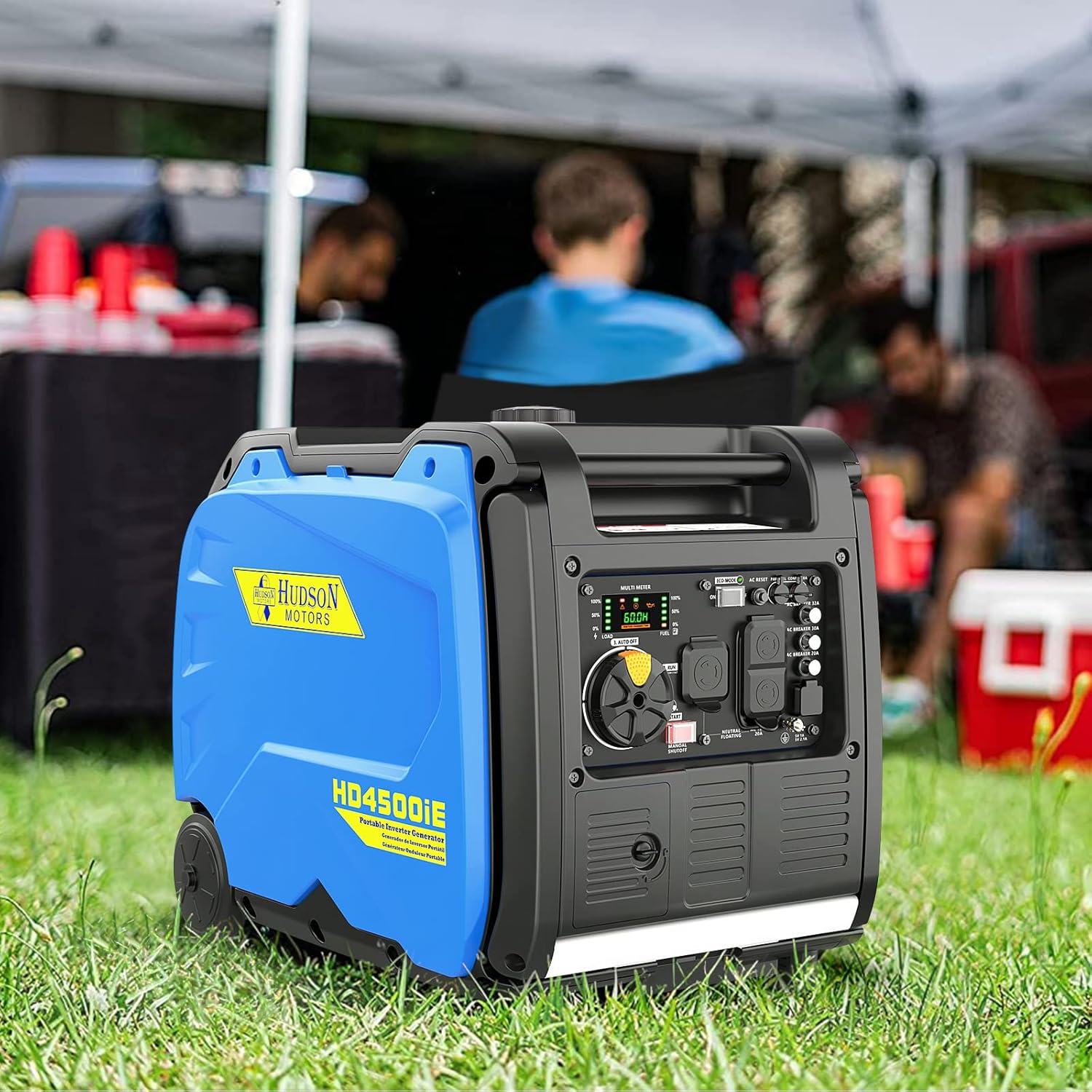 Hudson Motors 4500-Watt Super Quiet Portable Inverter Generator,with Electric Start & Fuel Shut Off & Eco-Mode Feature,EPA &CARB Compliant,Gas Powered Generators for Backup Home Use & Camping