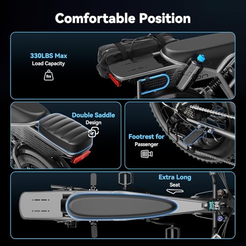 Jasion RetroVolt Electric Bike for Adults,【1500W Peak Motor & 30MPH & 70Miles】 Electric Dirt Bike,Dual Suspension Ebikes for Adults, 20" Fat Tire Ebike with 48V 13Ah Battery, UL 2849 Tested