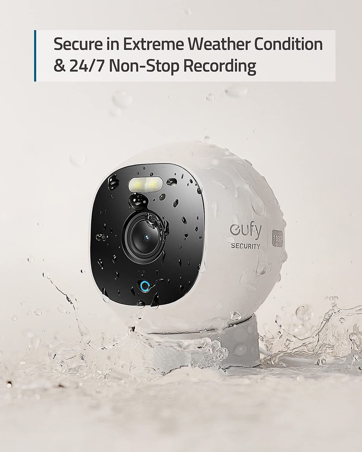 eufy Security Solo OutdoorCam C22, All-in-One Outdoor Security Camera with 1080p Resolution, Spotlight, Color Night Vision, No Monthly Fees, Wired Camera, Security Camera Outdoor, IP67 Weatherproof