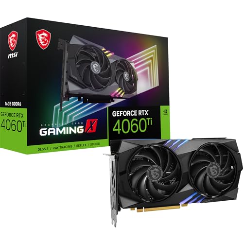 MSI GeForce RTX 4060 Ti Ventus 2X Black 8G OC Graphics Card -NVIDIA RTX 4060 Ti, 8GB GDDR6 Memory, 18Gbps, PCIe 4.0, DLSS3