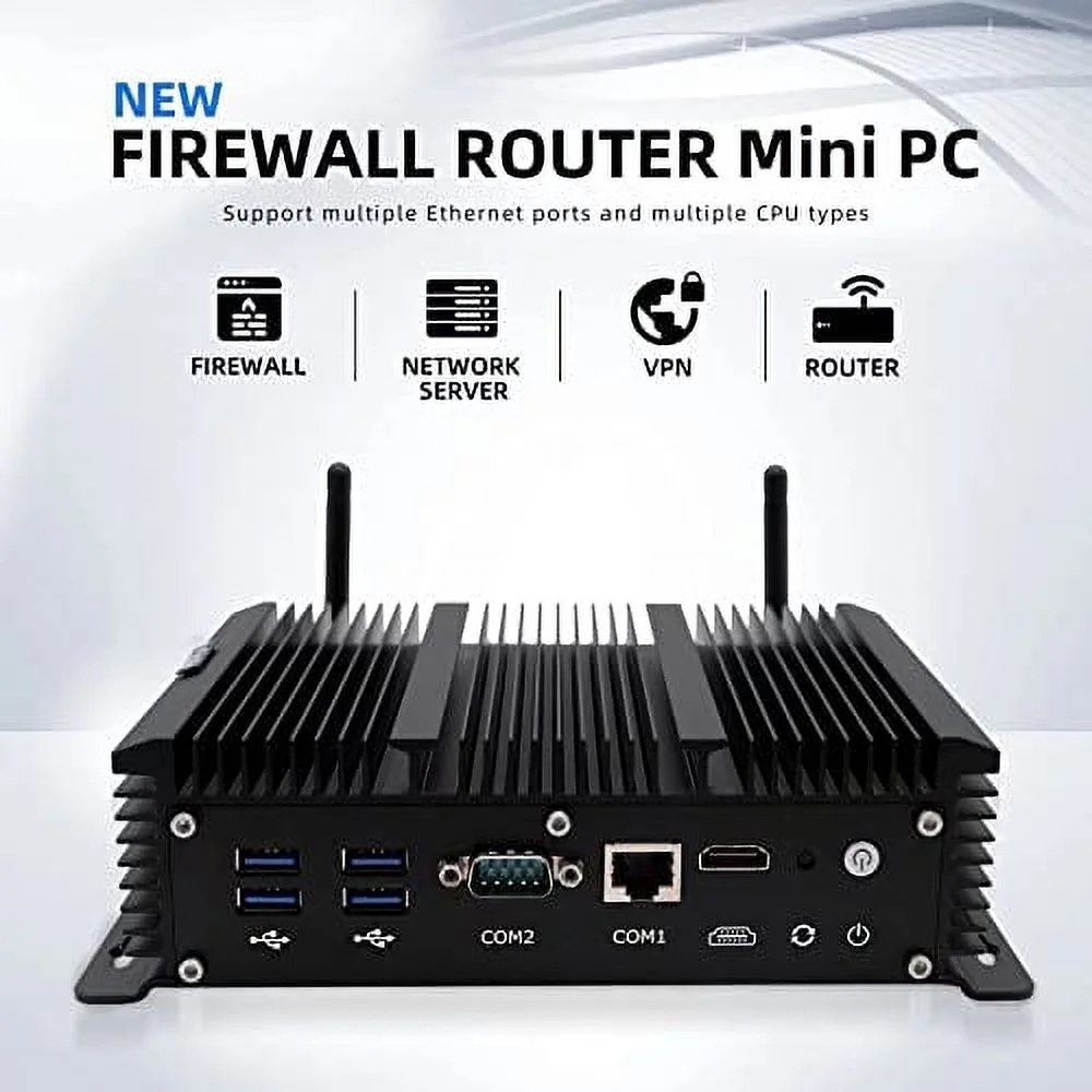Industrial Mini PC Windows 10 pro, 6 2.5Gbe lan port, Firewall Network Appliance, Core i3 8145U, 16GB DDR4 RAM 512GB SSD, HD, RJ45 COM, DB9 COM, Wifi, USB Protocol, Micro Router PC, SIM Card slot