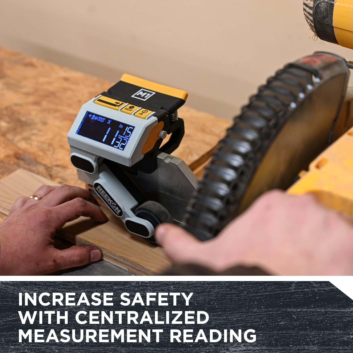 REEKON M1 Caliber Measuring Tool for Miter, Chop, and Band Saws �C Eliminates Need to Measure & Mark Materials, Reduces Cut Time and Increases Safety, Measures Flat & Round Materials