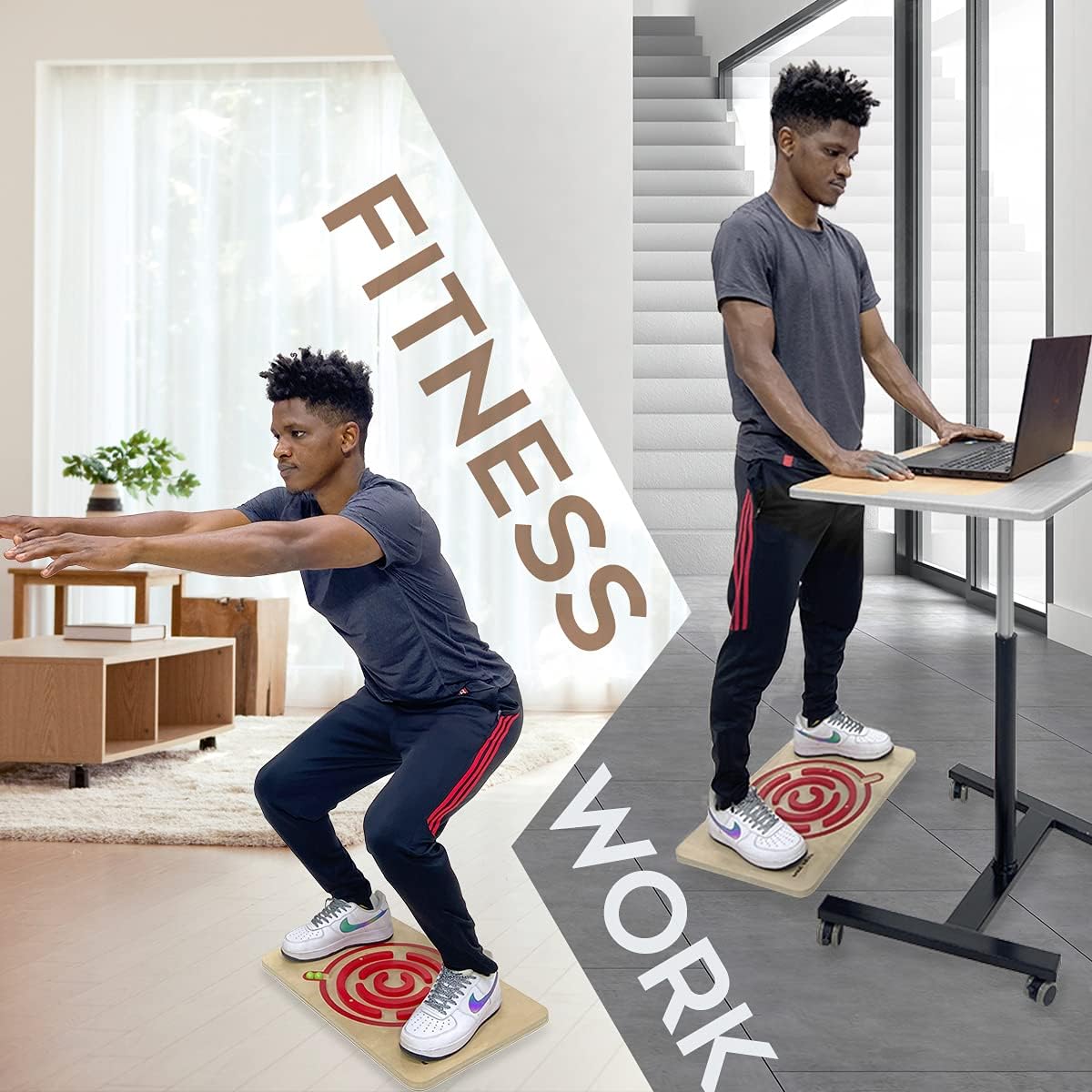 PUREFI Maze Balance Board Wooden X-Large,Strengthen Core Rocker Board,Wobble Board for Physical Therapy under Standing Desk, Rocker Trainer for Skateboard,Skiing, Surfing,Office Home Posture Exerciser
