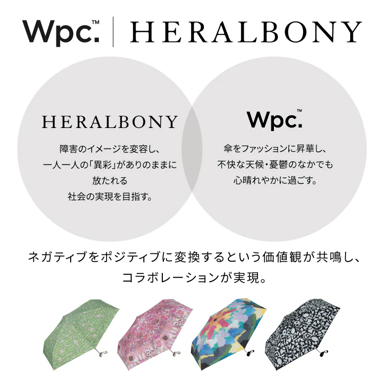 [Wpc. Official] Sun Umbrella Wpc. HERALBONY Art Sunshade Mini 50cm Complete Sunshade Heat Insulation UV Cut Rain and Sun Dual Use Ladies Folding Umbrella Foldable Umbrella Folding Umbrella