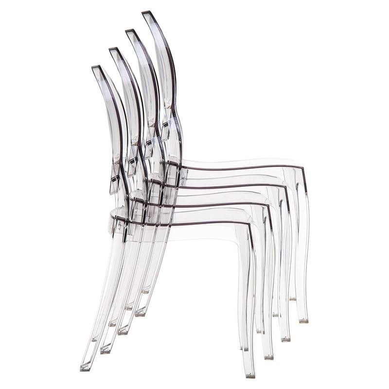 Elizabeth Polycarbonate Dining Chair Transparent Pink, Set of 2