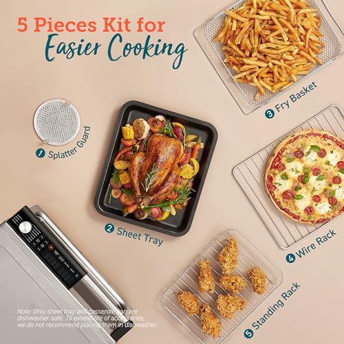 COSORI 13-in-1 26-Quart Ceramic Air Fryer Toaster Oven Combo+ COSORI Splatter Guard, Keep Your Oven Clean from Oil & Smoke