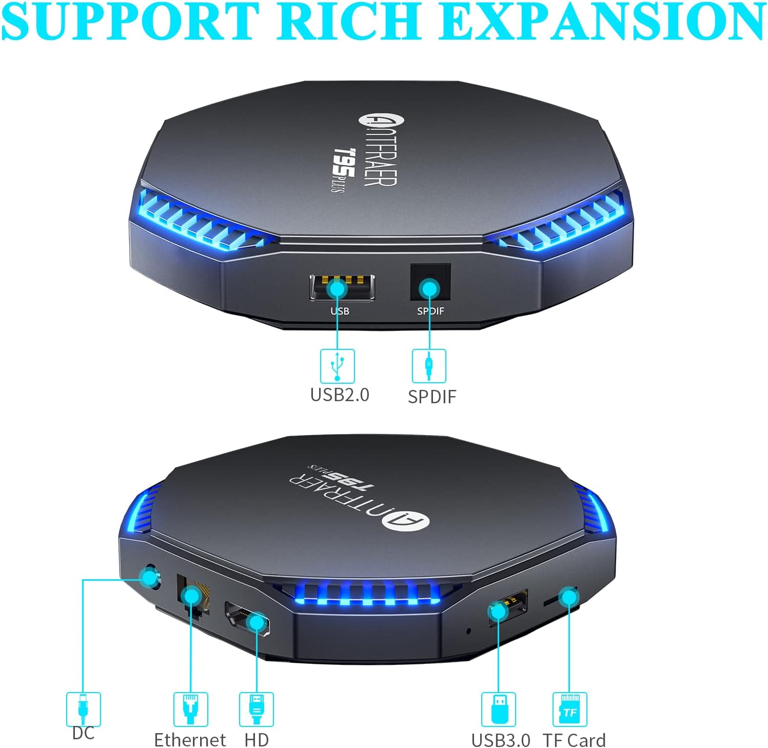 Android TV Box 11.0, 2022 Newest Android TV Box 4GB RAM 32GB ROM with RK3566 Quad-Core，TV Box support Dual- WiFi 2.4G/5GHZ 1000M LAN 8K HDR 10/BT4.2/3D/ USB 3.0 with Wireless Mini-Keyboard Android Box