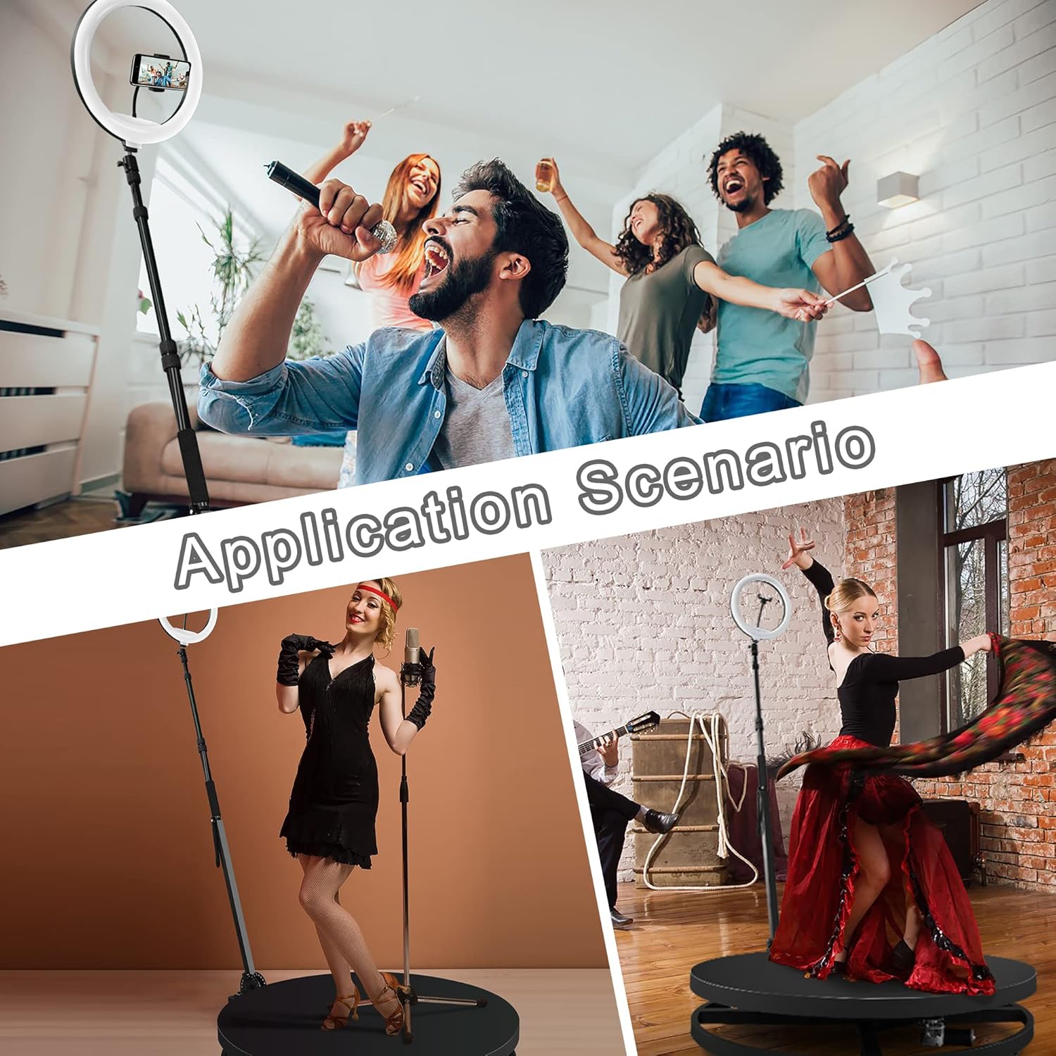 Upgrade 360 Photo Booth Machine,360 Photo Booth for Parties,360 Camera Booth,Automatic Slow Motion 360 Spin Photo Booth with Rotating Stand and Selfie Light,Flight Case Package(31.5 in)