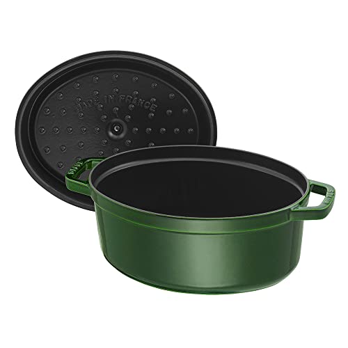 Staub Cast Iron Oval Cocotte, Dutch Oven, 5.75-quart, serves 5-6, Made in France, Burnt Orange