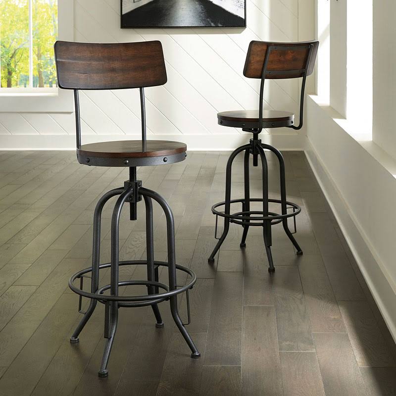 Odium Brown Tall Swivel Barstool (Set of 2)