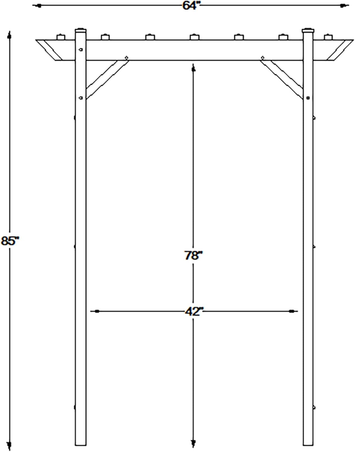 Dura-Trel Providence Arbor, 64 by 85 Inch PVC Patio Garden Arch, Outdoor Lattice Frame Decoration or Trellis for Climbing Plants, White