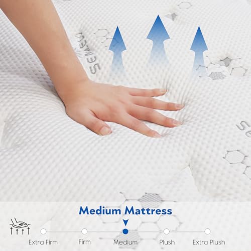 Full Size Mattress, 10 Inch Full Mattress in a Box, Hybrid Mattress with Memory foam and Pocketed Coils for Breathable and Durable Support, CertiPUR-US Certified