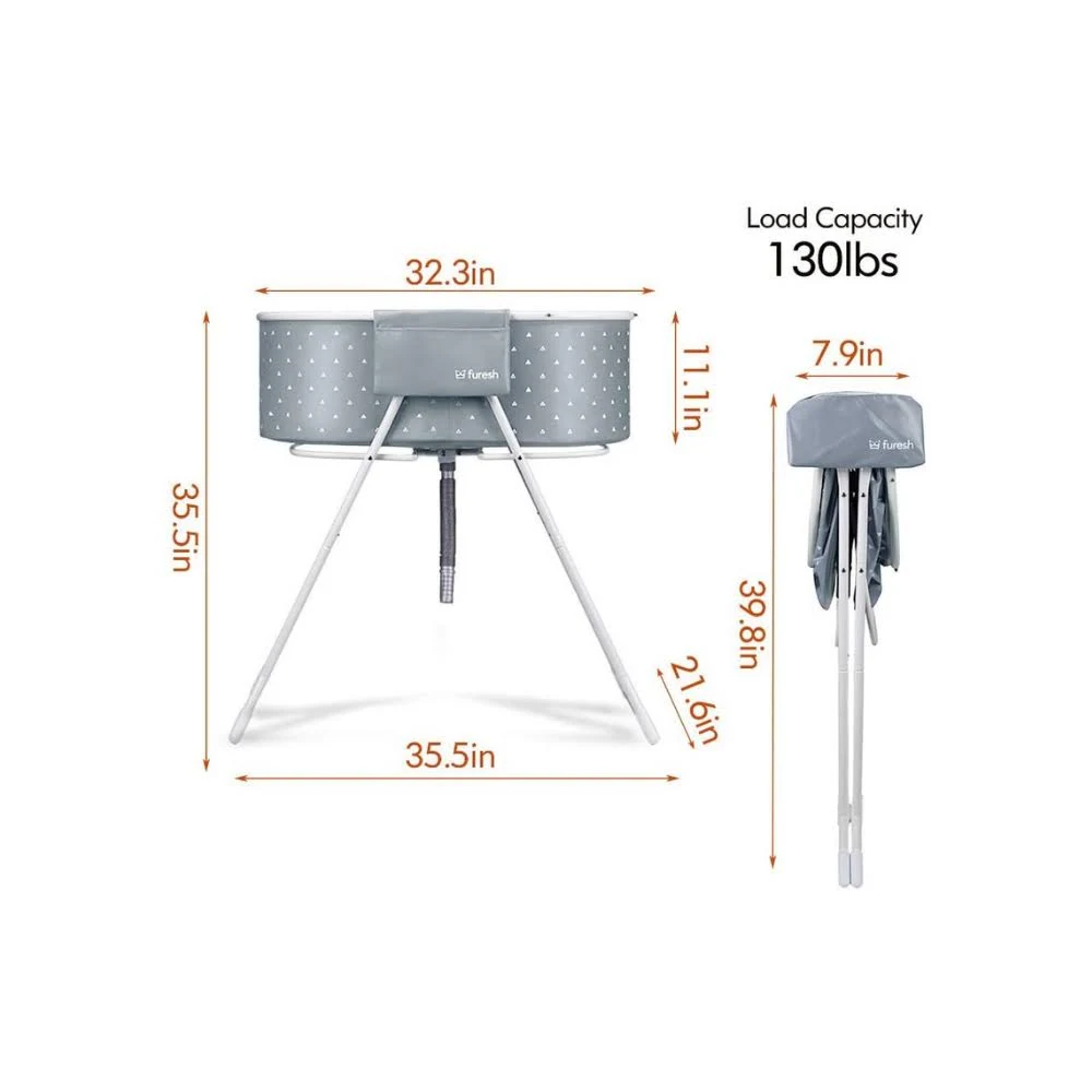 Furesh Elevated Folding Dog Bath Tub and Wash Station for Bathing, Shower, and Grooming, Foldable and Portable, Indoor and Outdo