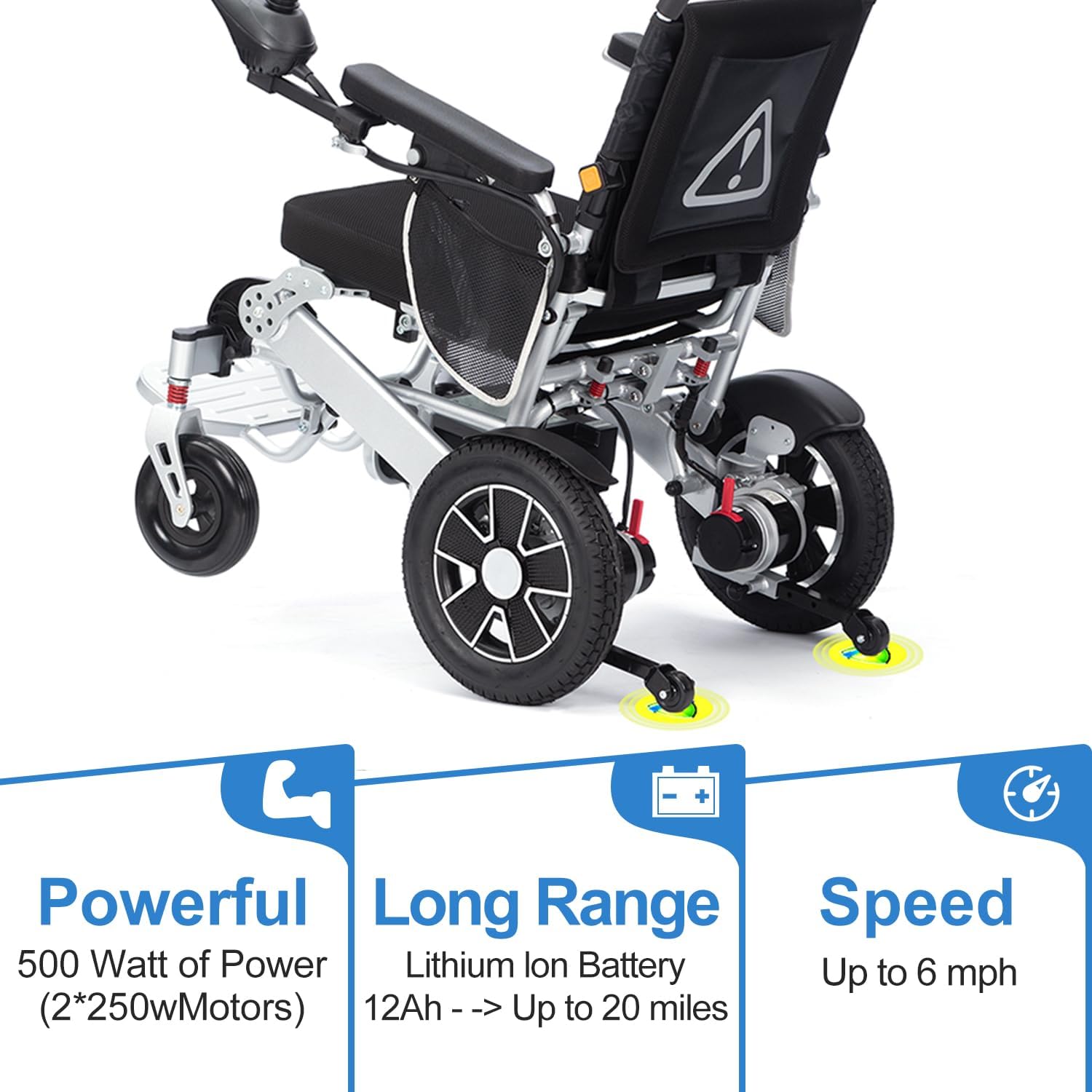 Lightweight Foldable Motorized Wheelchair for Senior,Intelligent Lightweight Foldable Electric Wheelchair,Long Range Motorized Wheelchair,Portable Power Wheelchair-20mi Cruise Range-Travel Size