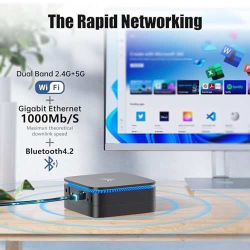 KAMRUI Mini PC, AK1 Plus, 12th Gen N95 Processor (Up to 3.4GHz), Mini Desktop Computers 16GB DDR4 1TB SSD Support 4K UHD, LAN, WiFi/BT 4.2, Micro Tower for Business, Office, Home Server