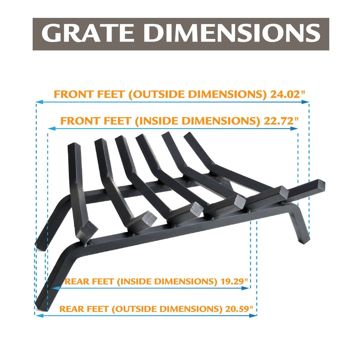 Pleasant Hearth Steel Fireplace Grate, Black