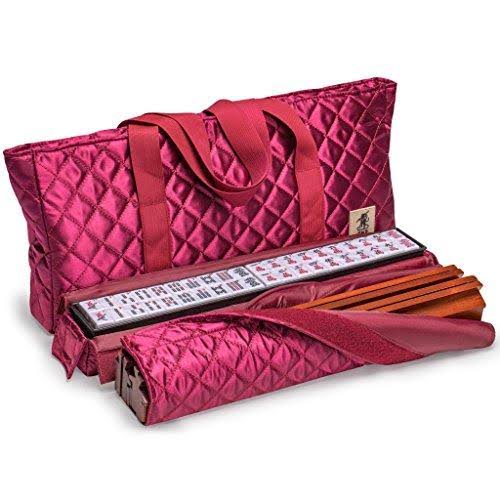 Yellow Mountain Imports American Mahjong Set with 166 Tiles, Soft Case, Racks with Pushers, and Accessories, Pattaya