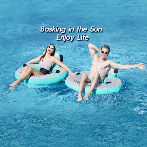 Round Floating Ring Inflatable Water Hammock Heavy Duty River Floats Lake Raft for Adults Tanning Pool Lounger Float Island Platform Pad Mat for Party