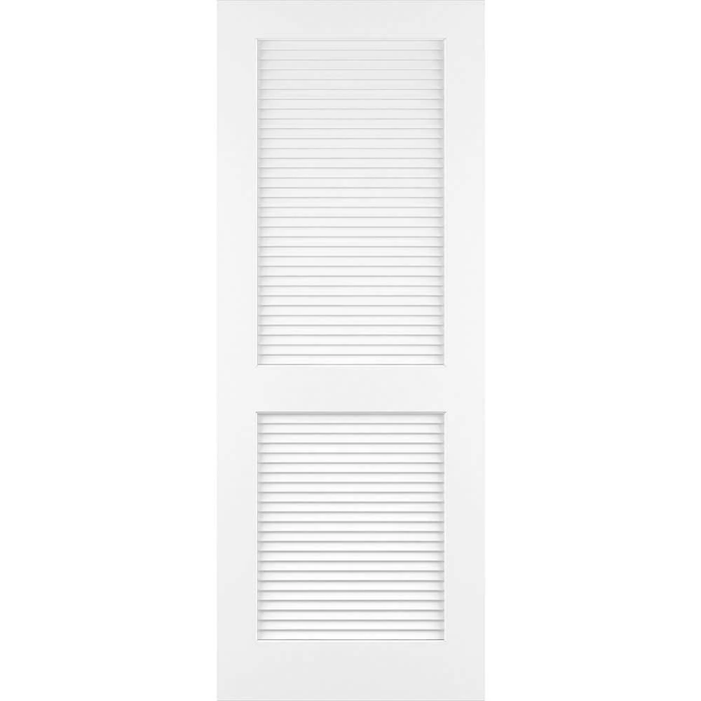 Frameport Louvered Solid Manufactured Wood Standard DOOR, Primed