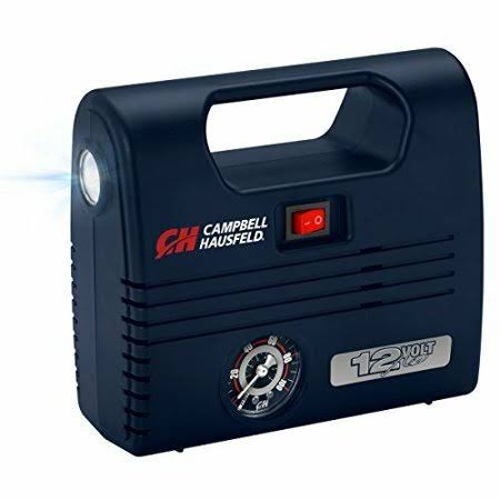 Campbell Hausfeld Portable 12 Volt Inflator Ball u0026 Tire Compressor LED Light 100 PSI w/ Nozz...