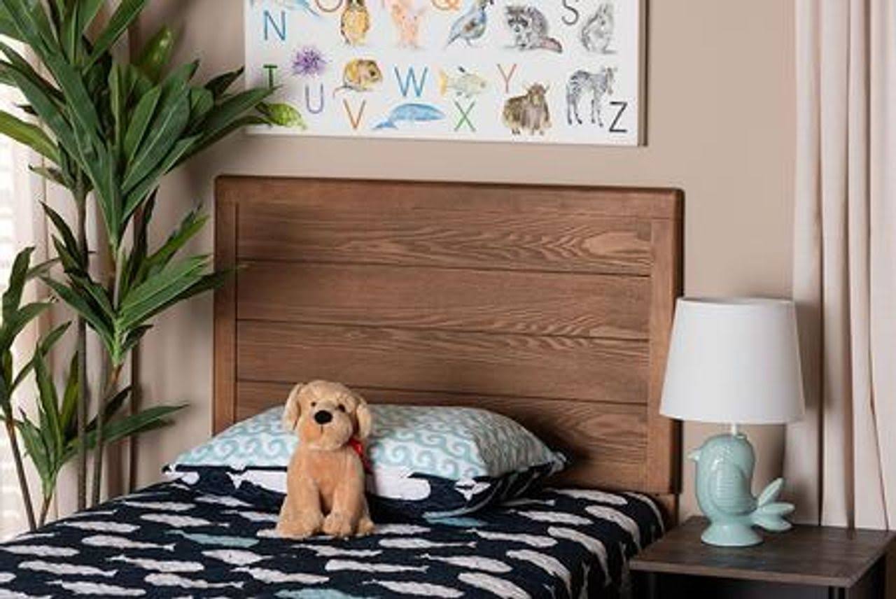 Baxton Studio Seren Mid-Century Modern Walnut Brown Finished Wood Twin Size Headboard