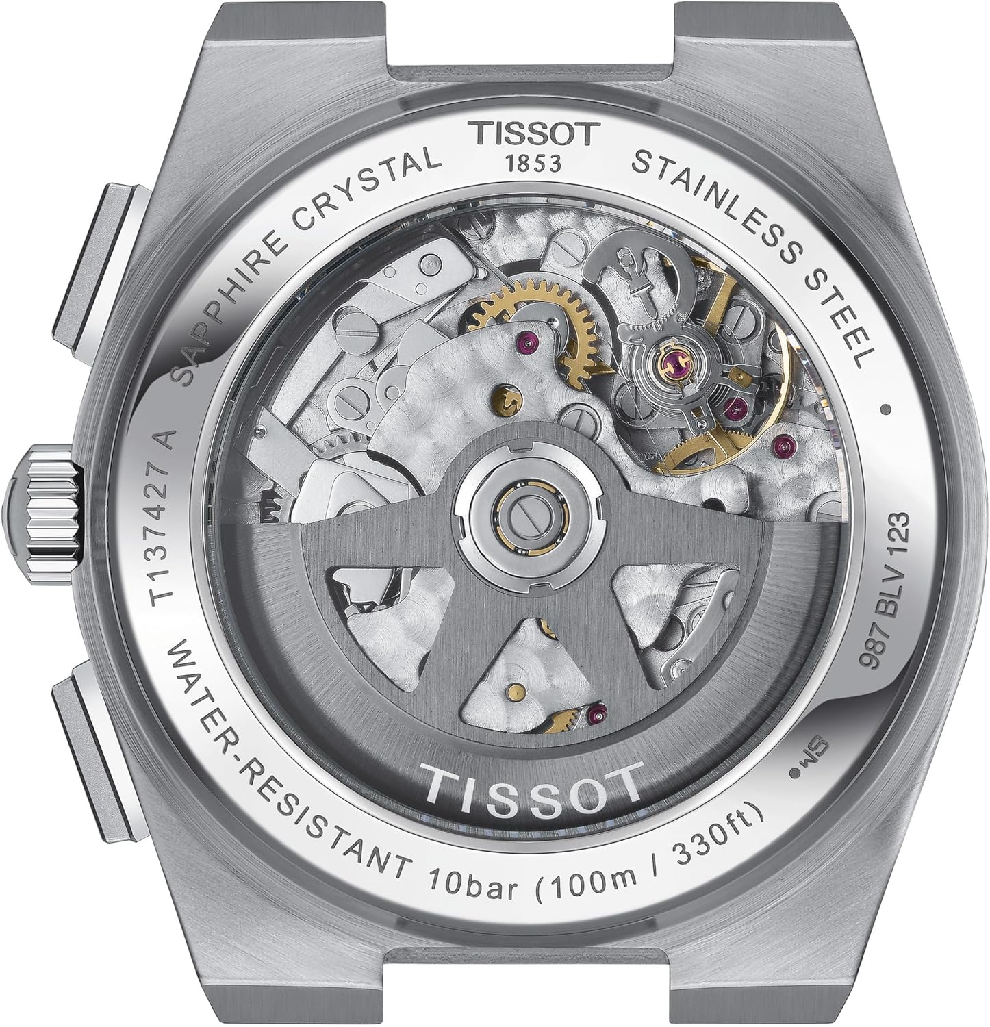 Tissot Mens PRX Automatic Chronograph 316L Stainless Steel case Automatic Watches, Grey, Stainless Steel, 13 (T1374271109100)