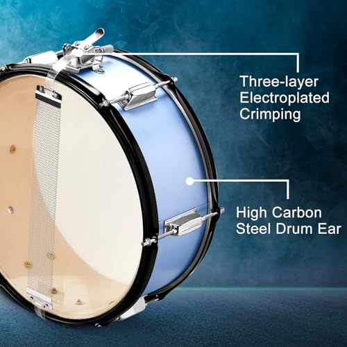 Ktaxon 22 Inch Adult Drum Set, 5-Piece Full-Size Drums Kit with Cymbal Stands, Hi-hat Stand, Sticks, Drum Pedal, Stool & Floor Tom for Beginner Teens Student (Blue)