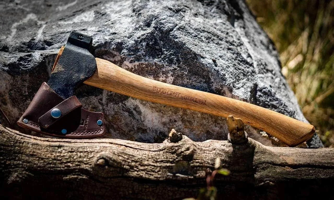 Council Tool 1.7#Wood-Craft Camp Carver Axe, 16x22 Curved Handle Axe Model - USA Made