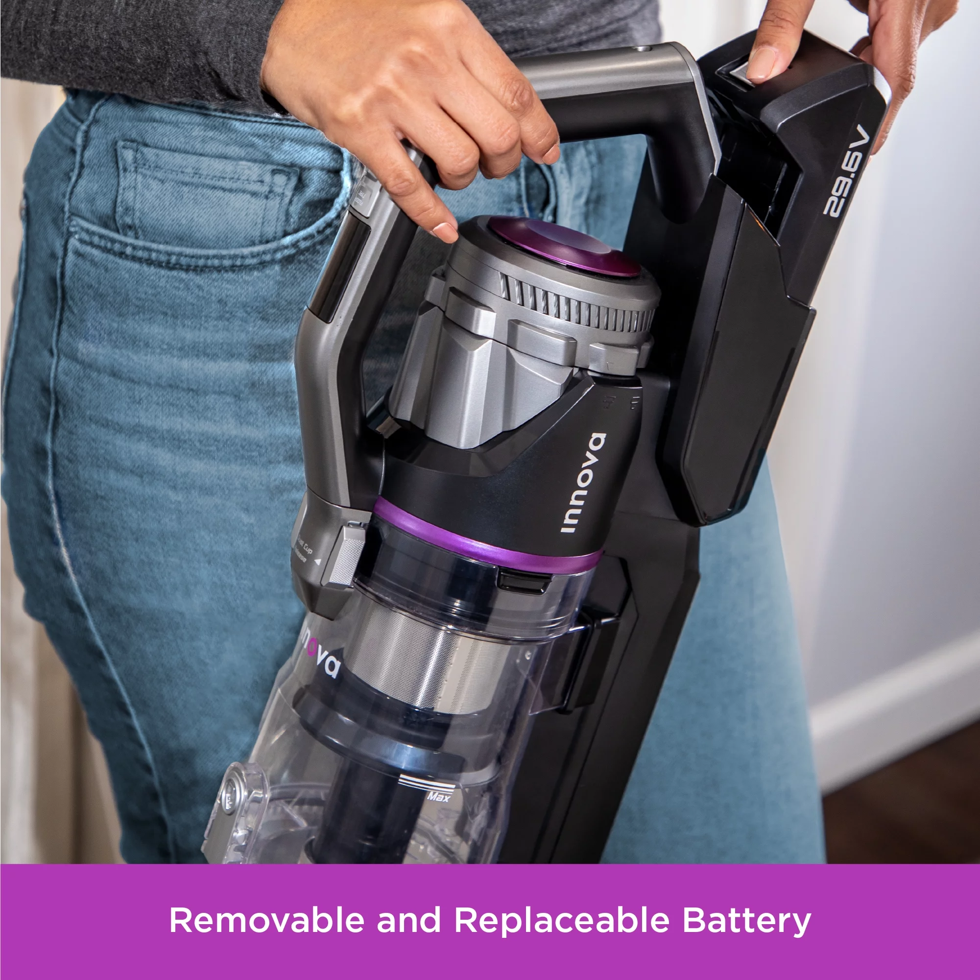 Innova by Eureka Cordless Stick Multi-Surface Vacuum with Whirlwind® Anti-Tangle Brushroll, NEC700
