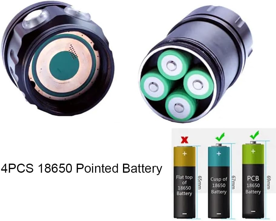 Meisuk Diving Flashlight, 180W 18000 Lumen Diving Lights Underwater Flashlight 80M IPX8 Waterproof Diving Scuba LED Light Pack of 2