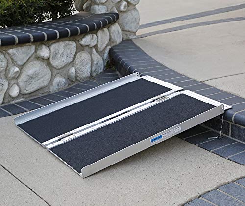 6' (72" X 31") Extra Wide Non-Skid Aluminum Wheelchair Scooter Loading Ramp 6FT, Lightweight Folding Portable Traction Ramp