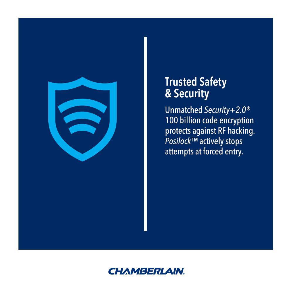 Chamberlain 1/2 HP Belt Drive Wi-Fi Smart Garage Door Opener with Battery Backup B373