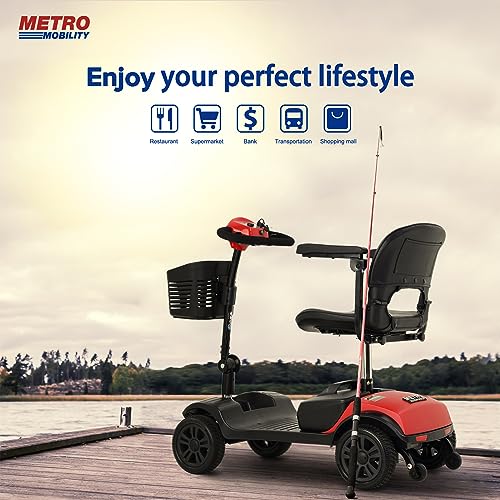 Folding Mobility Scooter for Adults，Powered Mobility Scooters for Seniors-300 Lbs Max Weight，Mobility Scooter for Adults with Seat and Basket,Supermarket Shopping，Compact (Blue X-02)…