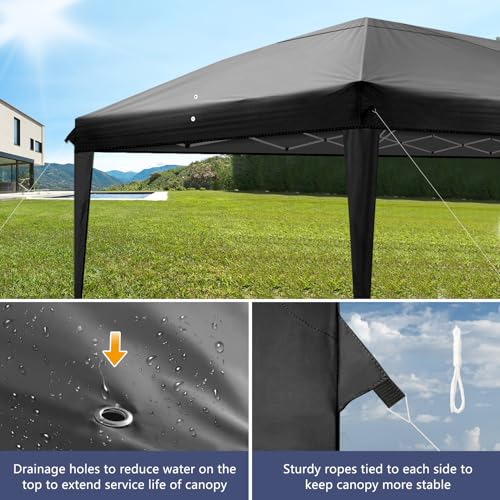 10x20 White Pop Up Canopy Tent Heavy Duty with 6 sidewalls Commercial Outdoor Party Tent Event Wedding Tents Instant Canopy Gazebo with Carry Bag UPF 50+ Waterproof Adjustable Height