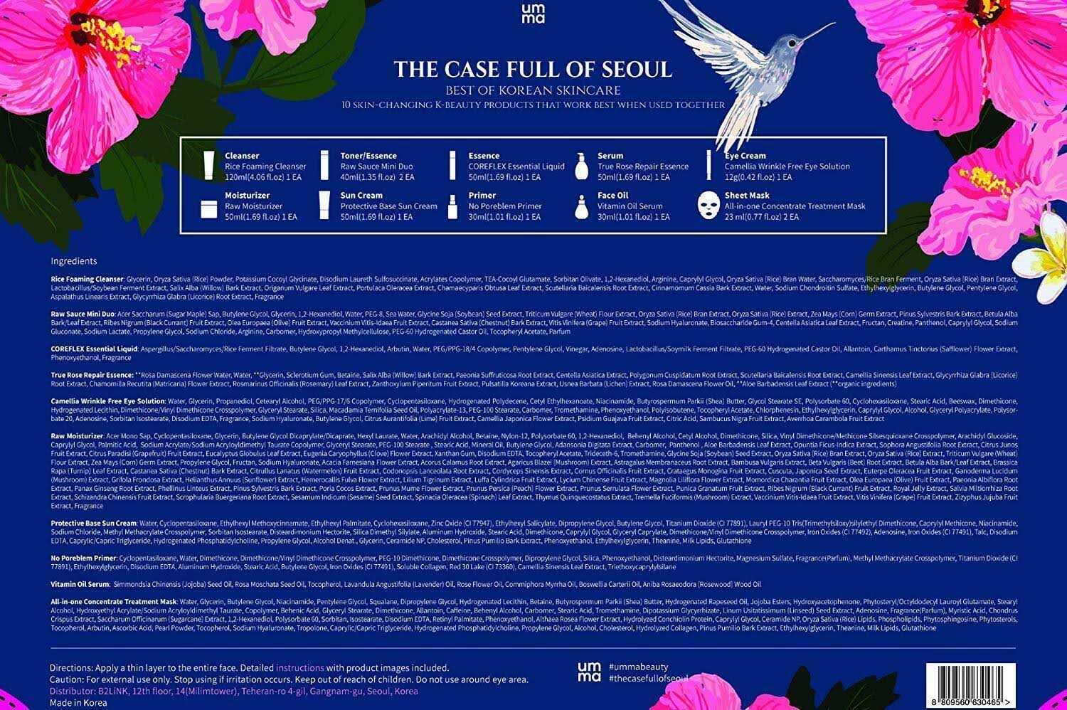 The Case Full of Seoul, Best of Korean Skincare, 11-Piece Set