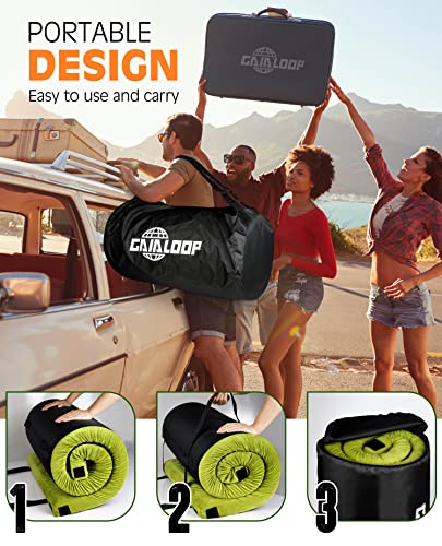 Thick Memory Foam Camping Mattress Sleeping Pad [Car/Tent/Cot] 3 Inch Portable Floor Mat Roll Up for Guests Kids Adult Sleepover