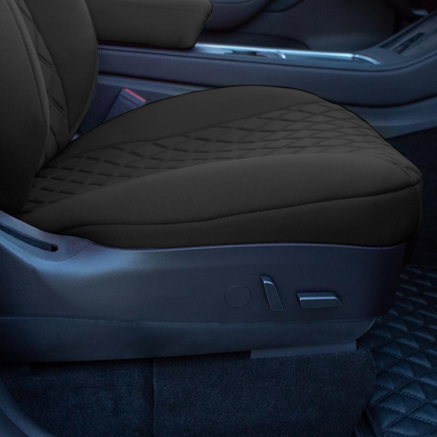 FH Group Custom Fit Seat Covers for Tesla Model Y Neoprene Water Resistant Automotive Seat Covers - Full Set Black