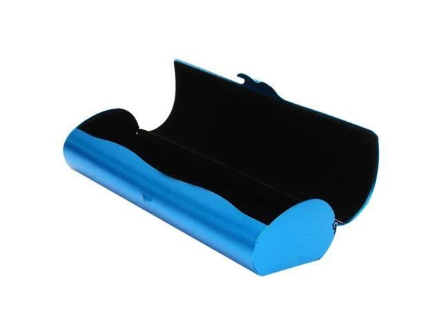 Matte Slim Hard Metal Glasses Protection Reading Eyeglasses Case Spectacles Box, Blue