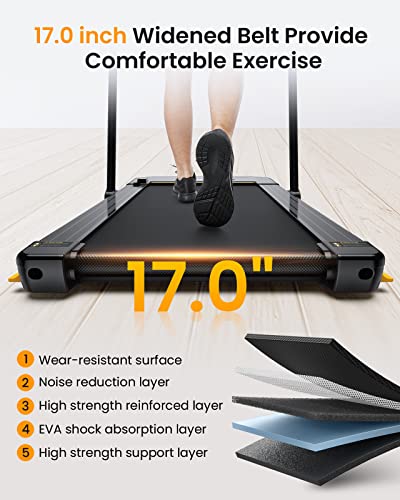 UREVO 2 in 1 Under Desk Treadmill, 2.5HP Folding Electric Treadmill Walking Jogging Machine for Home Office with Remote Control