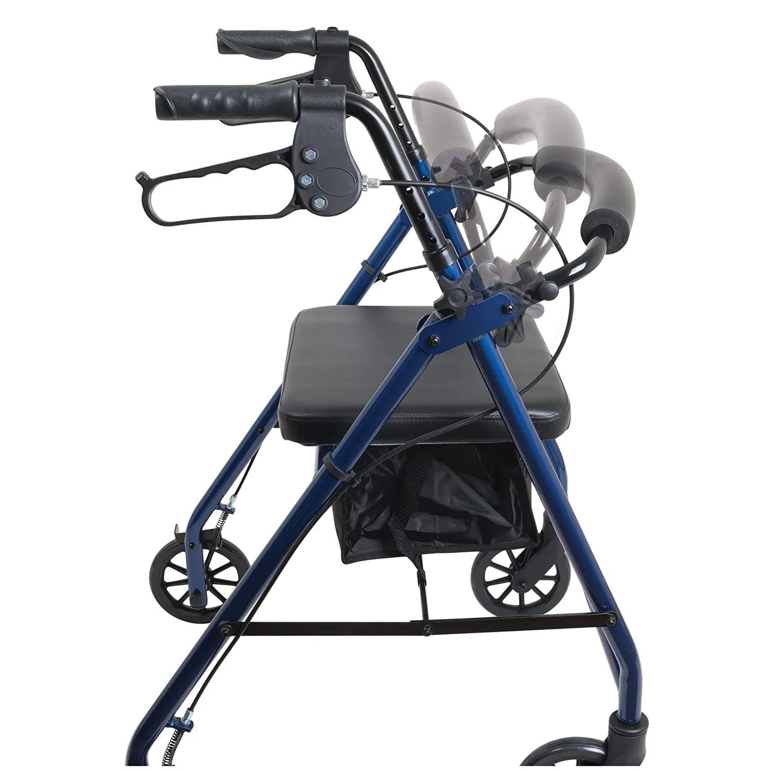 ProBasics Aluminum Rollator Walker with Seat - Rolling Walker with 6-Inch Wheels - Blue Flame