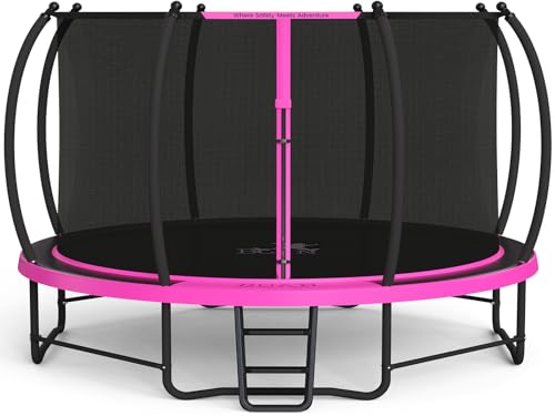 BCAN 8FT 10FT 12FT 14FT 15FT 16FT Recreational Trampoline with Enclosure for Kids Adults, ASTM Approved, Outdoor Trampolines with Ladder for Kids