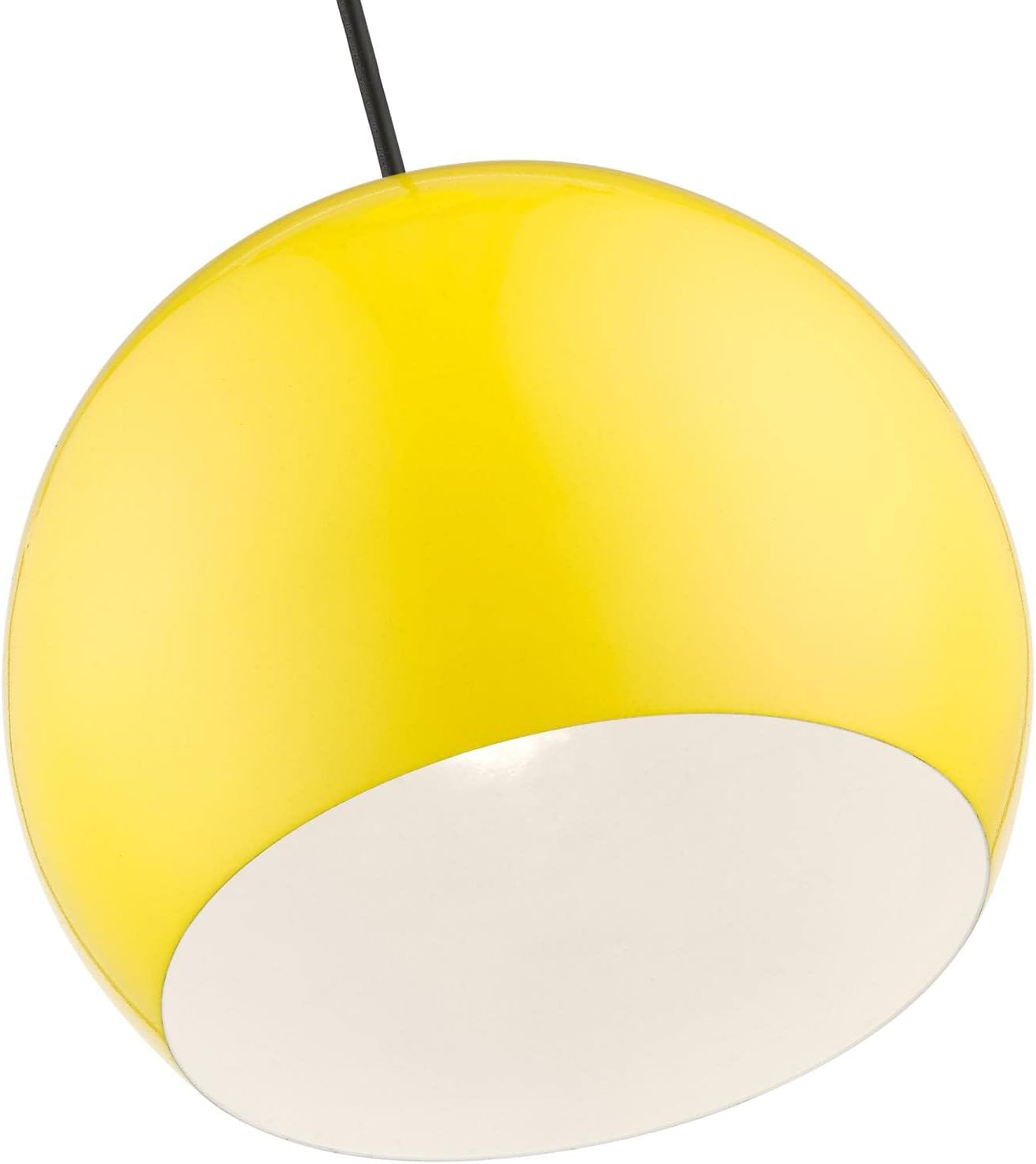 Livex Lighting Piedmont - 1 Light Globe Pendant in Industrial Style-15 Inches Tall and 10 Inches Wide-Shiny Yellow/Polished Chrome Fini