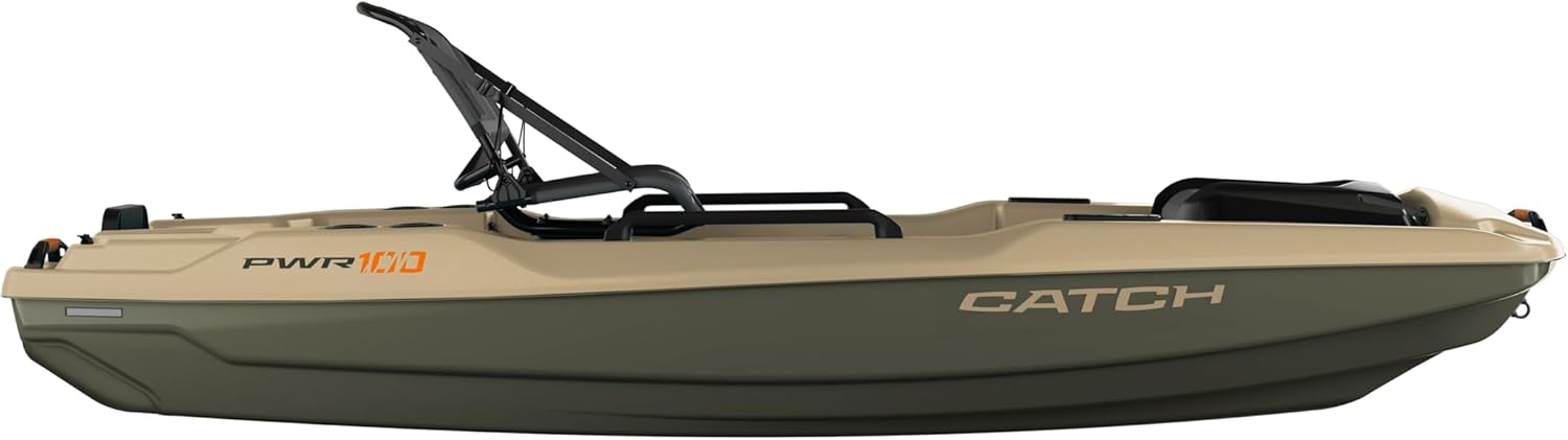 Pelican Catch PWR 100 - Sit-on-Top Fishing Kayak - Ergo360 Seating System - 10 ft - Light Kaki