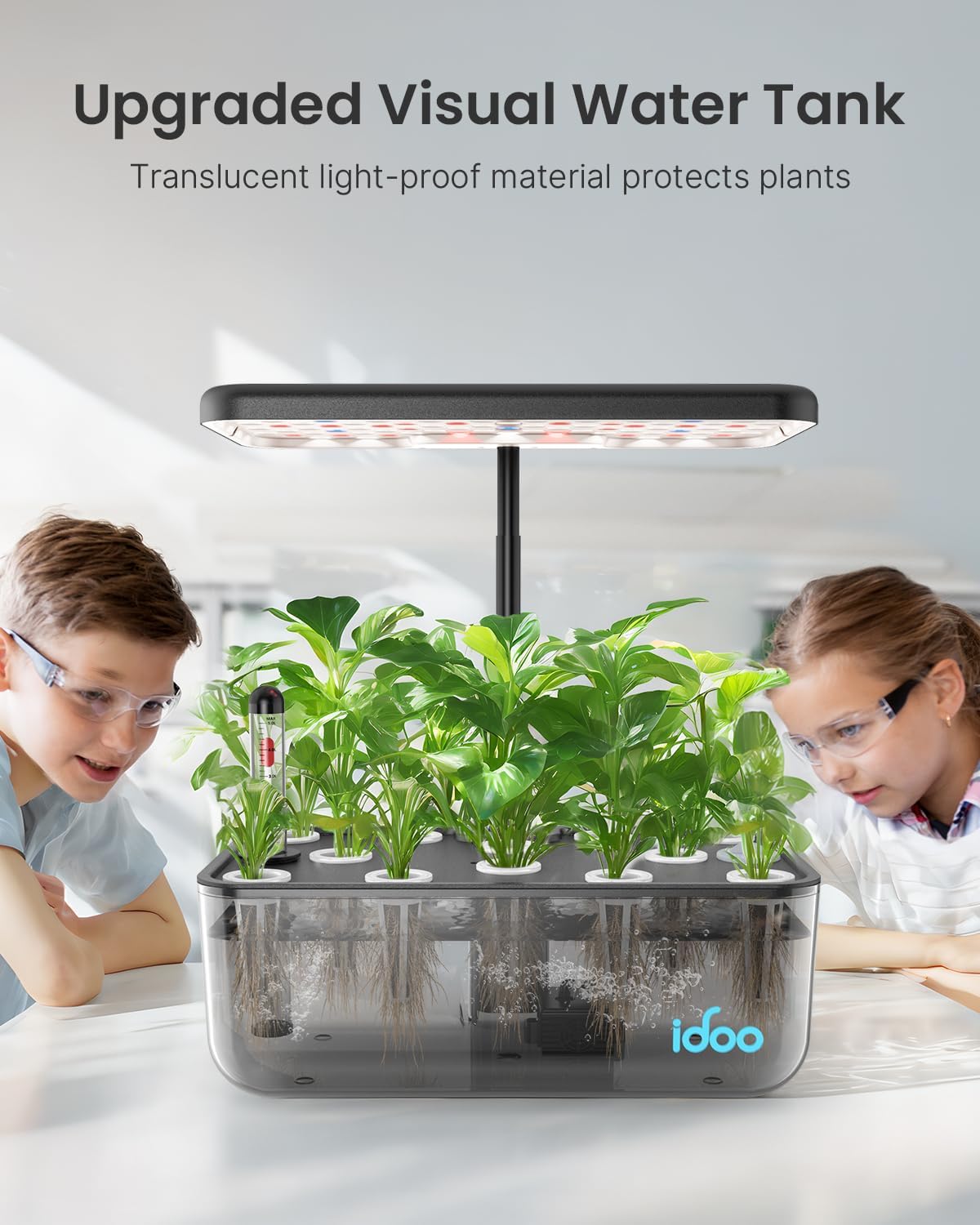 iDOO Hydroponics Growing System Kit, Gifts for Mom, 12Pods Herb Garden with LED Grow Light, Indoor Plants Garden Tool for Home Kitchen School, Healthy Food for Vegan, Kids, Good for Mental Health