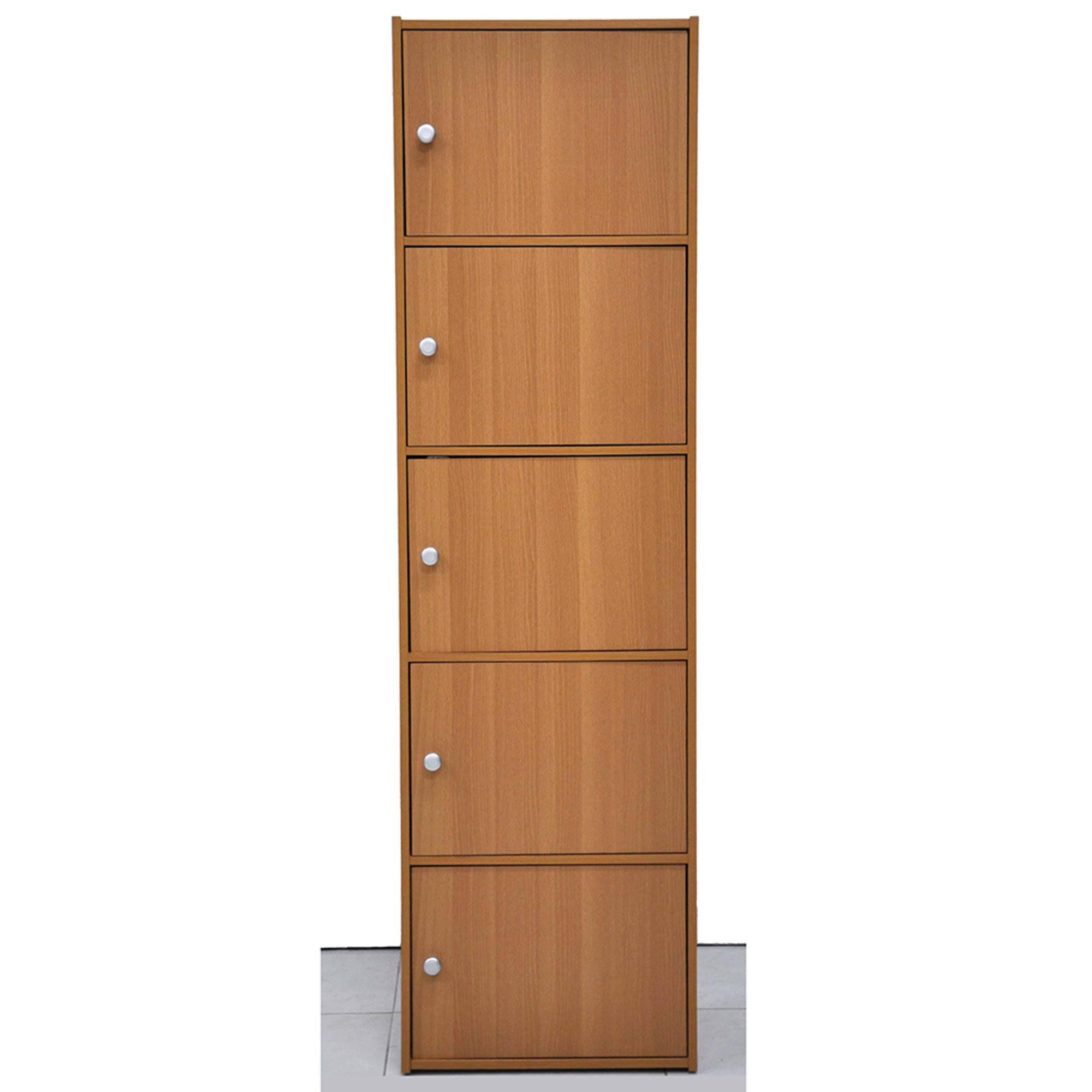 Home Basics 5 Cube Wood Cabinet, Natural