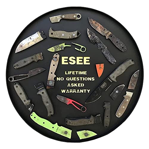ESEE-3 Fixed Blade Knife, 3D Contoured Handle, 1095 Carbon Steel, Black Ambidextrous Sheath, Made in USA