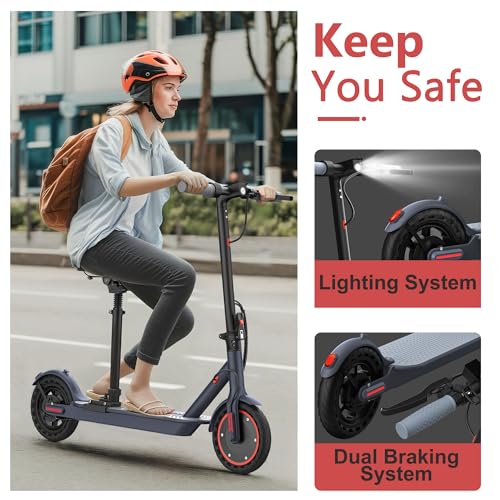 Electric Scooter for Adults, 8.5"/10" Tires, 19/22Mph, 350W/500W Motor, 21-28 Miles Range, Folding E-Scooter with Dual Suspension,APP(V1/SPRO/MAX/PRO)