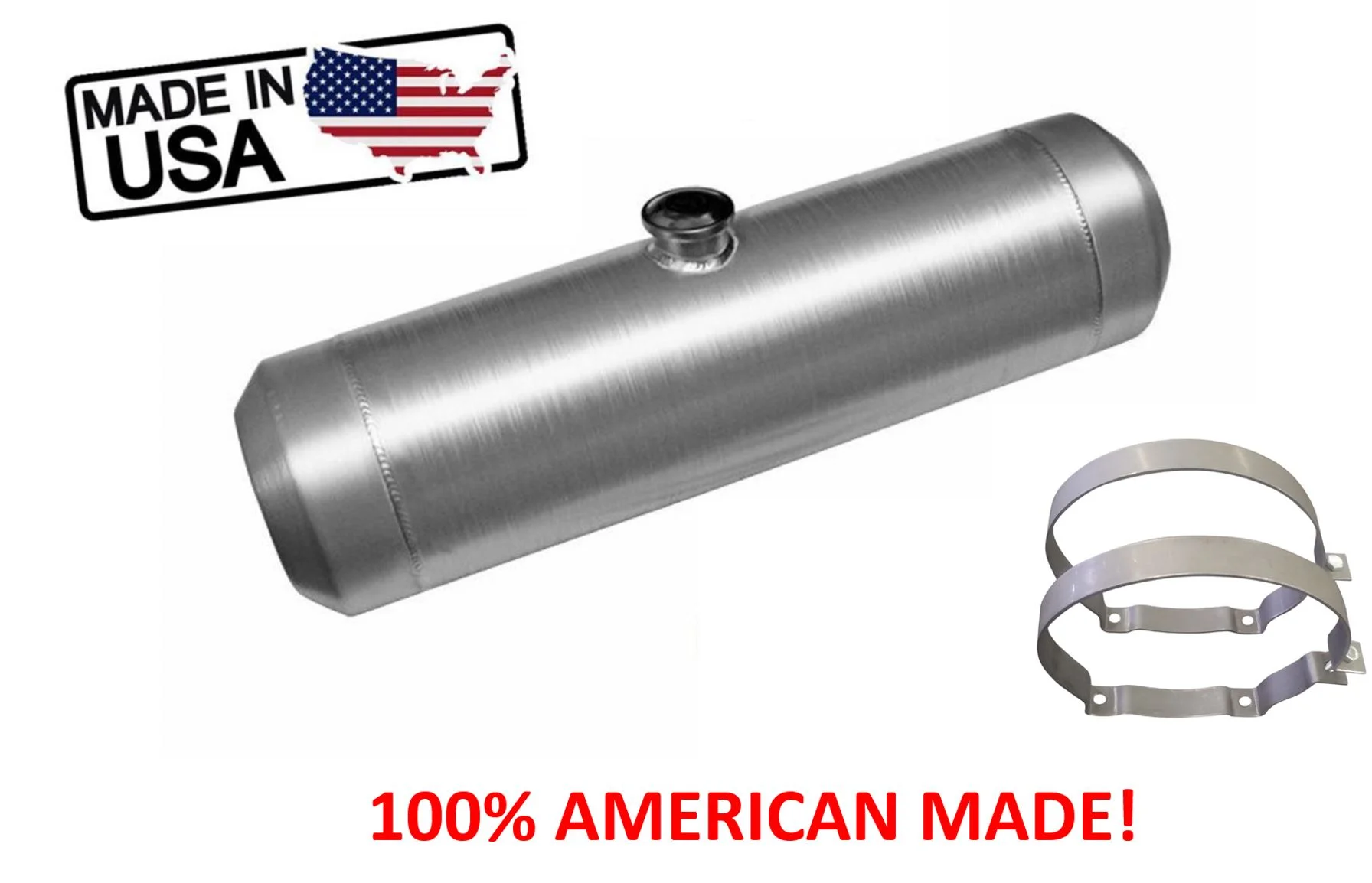8x20 Center Fill Round Spun Aluminum Gas Tank - 4 Gallon